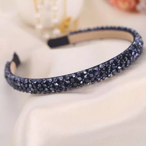 Thin hairband. Black diamond hairband. Black Headband